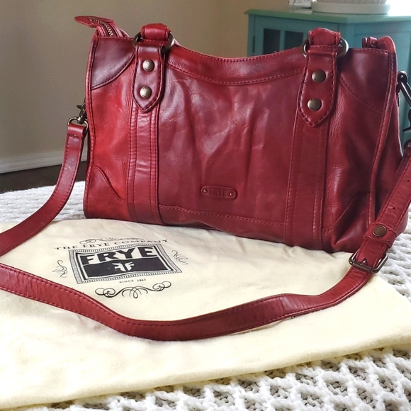 Frye Handbags - Frye Melissa Satchel Crossbody Red "Sangria" with Dustbag